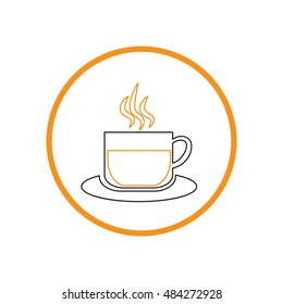 Coffee cup or tea symbol icon. Cup of hot drink sign. Symbol of hot drink . Icon cafe or diner.