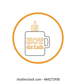 Coffee cup or tea symbol icon. Cup of hot drink sign. Symbol of hot drink . Icon cafe or diner.