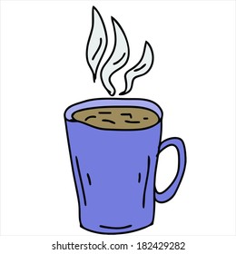 coffee cup of tea vector cartoon isolated on white background