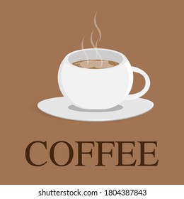 Coffee cup  and Coffee text , icon design vector illustration 