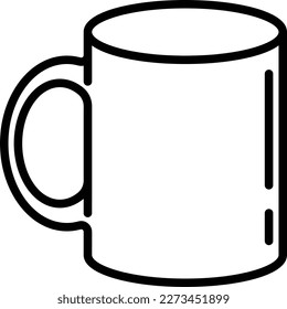 Coffee cup thin line icon. Promotional product. Vector illustration.