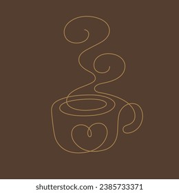 coffee cup thin line illustration continuous drawing vector illustration minimalist