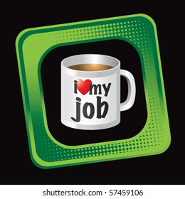 coffee cup tilted green web icon