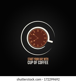 coffee cup time clock concept design background