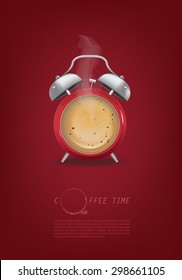 coffee cup time clock concept design background