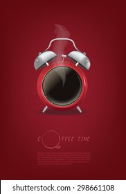 coffee cup time clock concept design background