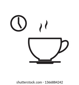 Coffee cup and time icon