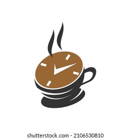 Coffee Cup Time Icon Illustration Brand Identity