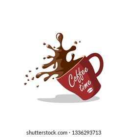 Coffee cup coffee time icons vector.