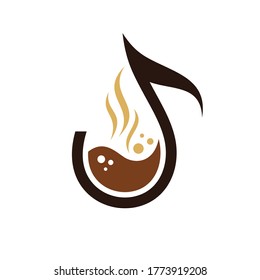 Coffee cup with tone symbol vector logo template