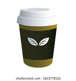 coffee cup top with corporate designs vector illustration desing