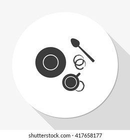 Coffee cup top view. Flat lay illustration.