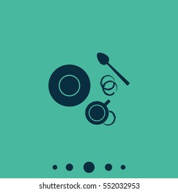 Coffee cup top view. Flat lay illustration.