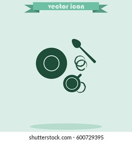 Coffee cup top view. Flat lay illustration.