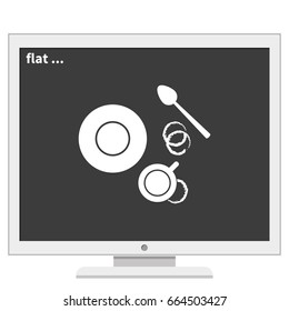 Coffee cup top view. Flat lay illustration.