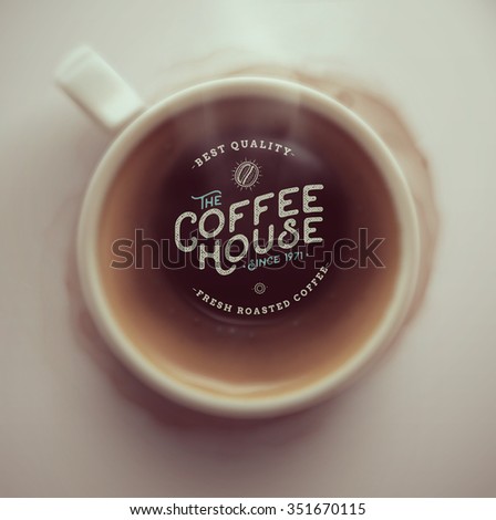 Coffee cup, top view, coffee house, eps 10
