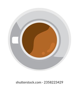 icono de vista superior de taza de café vector aislado