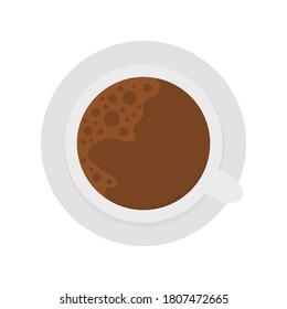 coffee cup top view isolated on white background. vector illustration