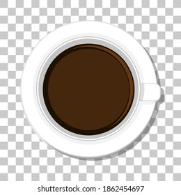 Coffee cup top view isolated on transparent background illustration
