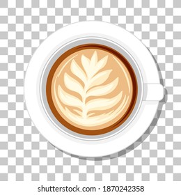 Coffee cup top view isolated on transparent background illustration