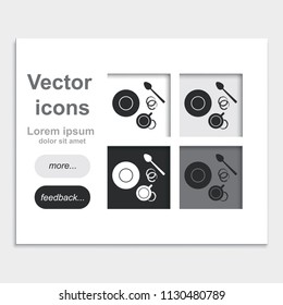 Coffee cup top view placed on web page template flat vector icon.