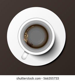 Coffee cup top view vector illustration.