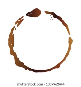 Coffee cup trace isolated on a white background. Vector texture