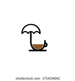 Coffee Cup and Umbrella Logo - Cafe and Bar Logo