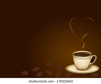 Coffee cup with valentine heart