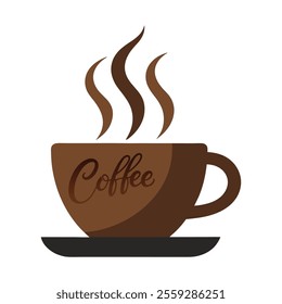 coffee cup vector art illustration on white background