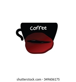 coffee cup vector with bean illustration