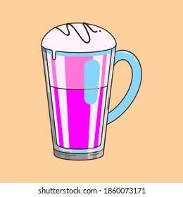 Coffee cup vector, cappucchino mug icon