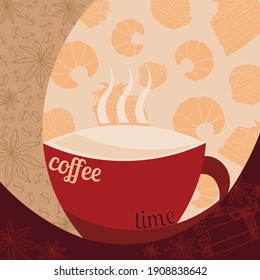 Coffee cup vector clipart background abstract pattern