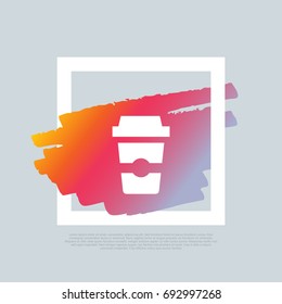 Coffee Cup. Vector clip-art template, poster, motto, label, text.