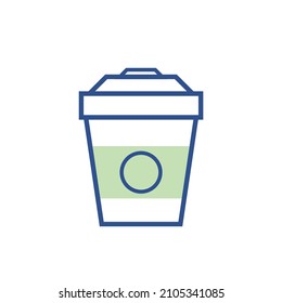 coffee cup vector color line icon. for info graphics, websites, mobile and print media.