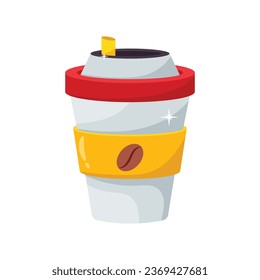 Coffee cup vector colorful stickers Icon Design illustration. EPS 10 File