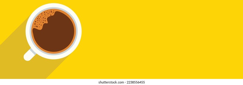 coffee cup, vector design. black coffee on yellow background.
world coffee day idea concept.