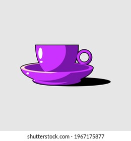 coffee cup vector design in purple color