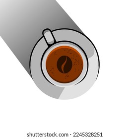 coffee cup vector design seen from above on white background