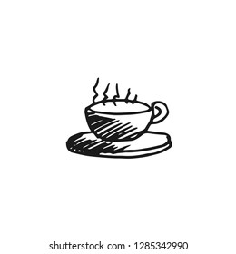 coffee cup vector doodle sketch isolated on white background