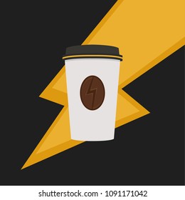 Coffee cup vector. energy coffee vector. free space for text. wallpaper. background.