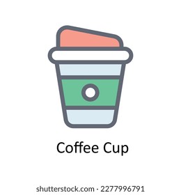 Vector de copa de café      Rellenar iconos de contorno. Material gráfico simple