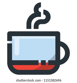Coffee Cup Vector Filled Line Icon 32x32 Pixel Perfect. Editable 2 Pixel Stroke Weight. Colorful Medical Health Icon for Website Mobile App Presentation