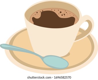 Coffee cup vector flat brown