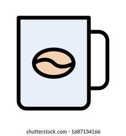 coffee cup vector flat color icon 