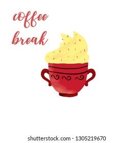 Coffee cup, vector flat design object