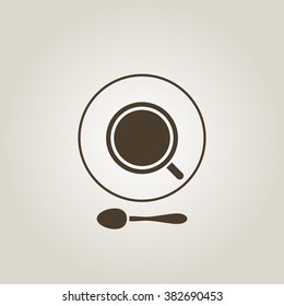 Coffee cup vector flat icon. 