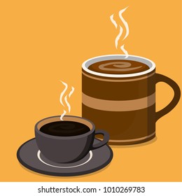 Coffee cup vector. free space for text. wallpaper. background.