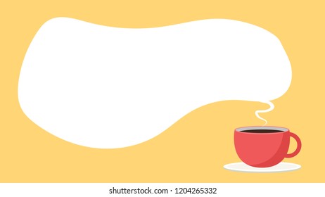 Coffee cup vector. free space for text. wallpaper.