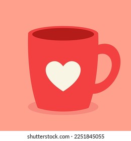 Coffee cup vector. free space for text. wallpaper. copy space. heart symbol.